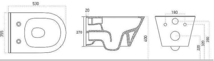 Унитаз Aquanet Lake W 316461 подвесной Белый без сиденья