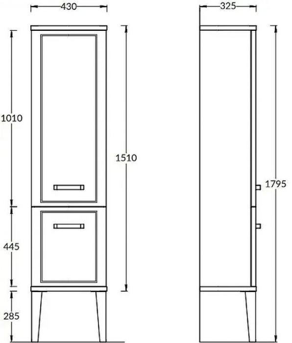 Шкаф пенал Kerama Marazzi Pompei 43 PO.M.150\WHT цвет Белый глянцевый