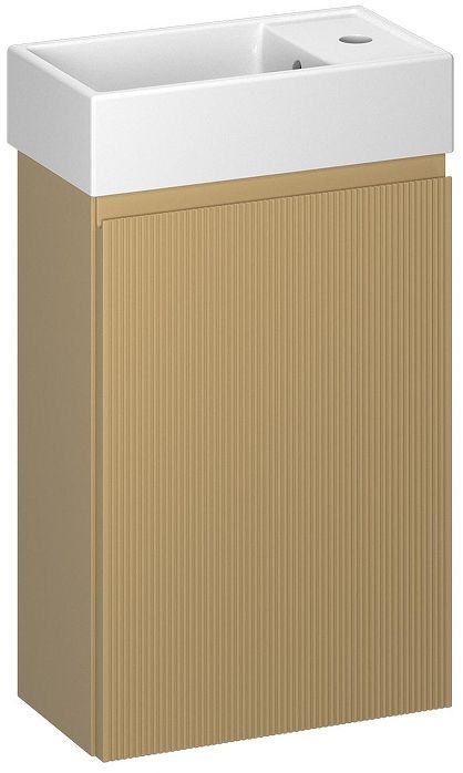 Тумба с раковиной Wellsee WC Area 40 R 221803001 подвесная цвет Бежевый матовый