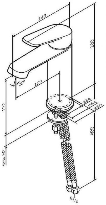 Смеситель для раковины AM.PM Func F8F02100 Хром