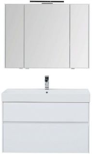 Комплект мебели для ванной Aquanet Бруклин 100 207800 подвесной Белый глянец