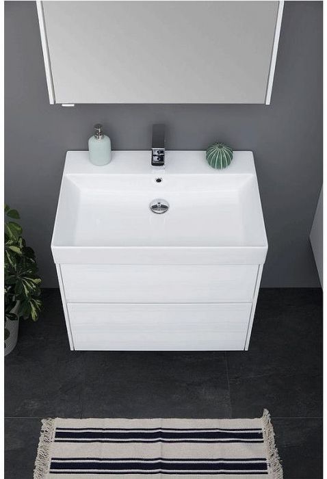 Комплект мебели для ванной Aquanet Бруклин 100 207800 подвесной Белый глянец