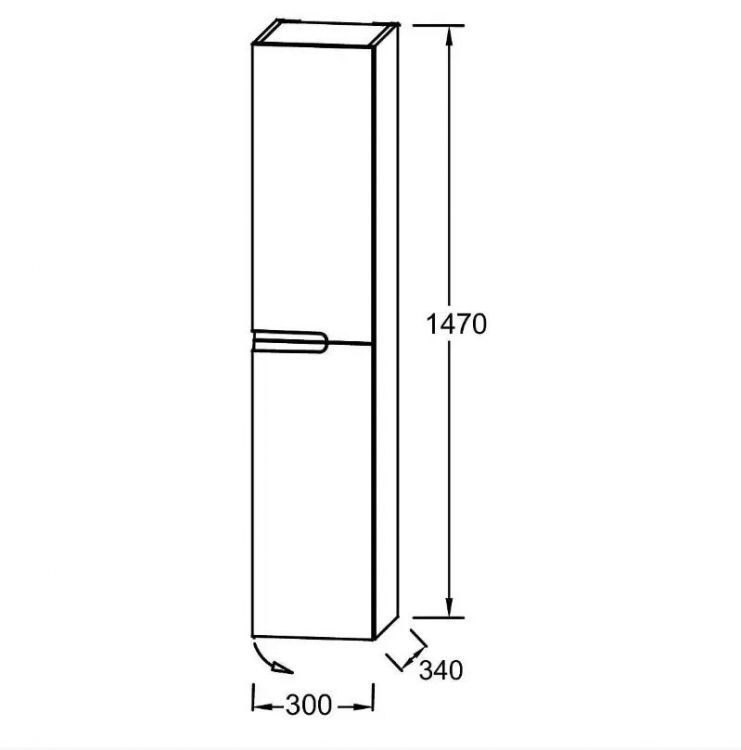 Шкаф-пенал Jacob Delafon Nona 30х147х34 см EB1892RRU-G1A, глянцевый телесный