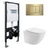 Комплект унитаза Abber Bequem AC1100T-AC0105-AC0120MMG с сиденьем Микролифт и клавишей смыва цвет Золото матовое Комплект унитаза Abber Bequem AC1100T-AC0105-AC0120MMG с сиденьем Микролифт и клавишей смыва цвет Золото матовое