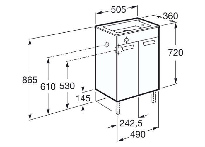 Тумба под раковину Roca Debba ZRU9302710 белая