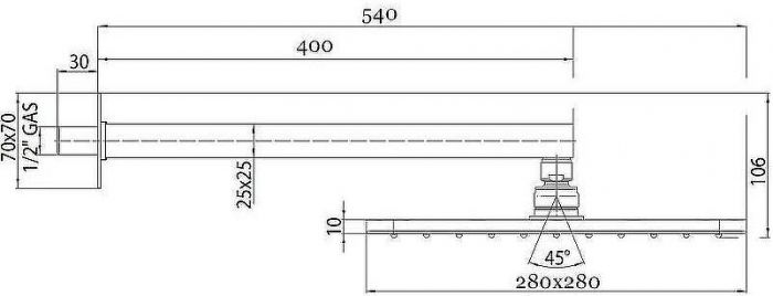Верхний душ Bossini Cosmo H69598I.030 Хром