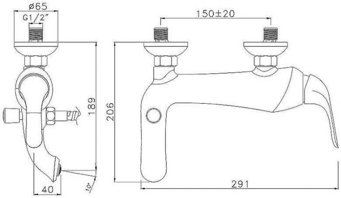 Смеситель для ванны Lemark Swan LM5402BG Черный матовый Золото