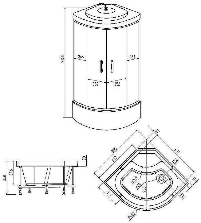 Душевая кабина Erlit Comfort 80х80 ER3508TP-C4-RUS без гидромассажа