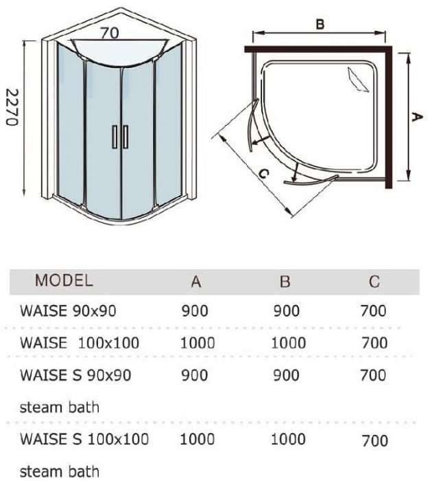 Душевая кабина WeltWasser WW Waise 90x90 10000001665 с гидромассажем
