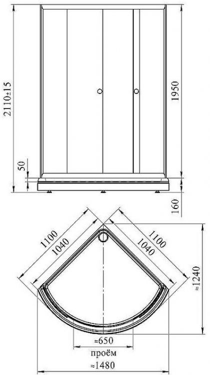 Душевой уголок Radomir Найт 110x110 1-03-6-0-0-0050 профиль Черный стекло прозрачное Душевой уголок Radomir Найт 110x110 1-03-6-0-0-0050 профиль Черный стекло прозрачное