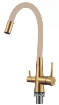 Смеситель для кухни ESKO Kitchen CL03GBG цвет Золото Бежевый Смеситель для кухни ESKO Kitchen CL03GBG цвет Золото Бежевый