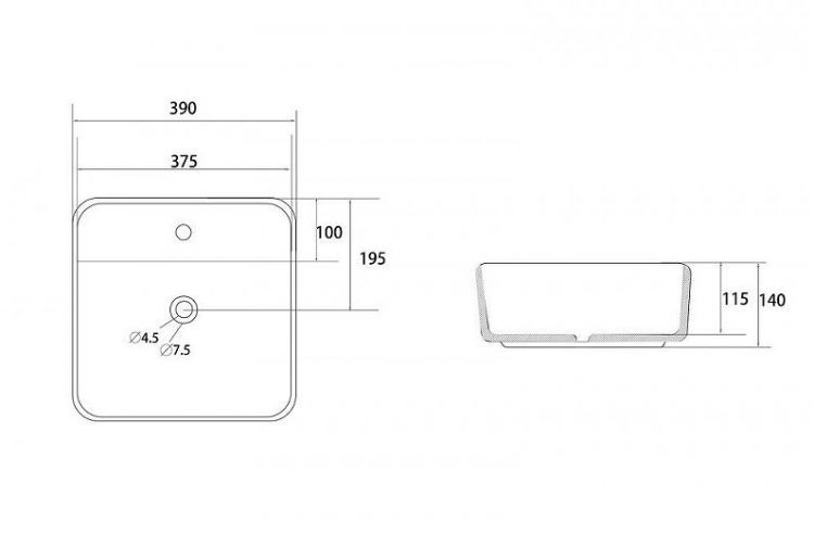 Раковина Abber Rechteck 39 AC2215 Белая