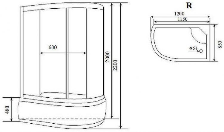 Душевая кабина Timo Comfort 120x85 T-8820RC с гидромассажем