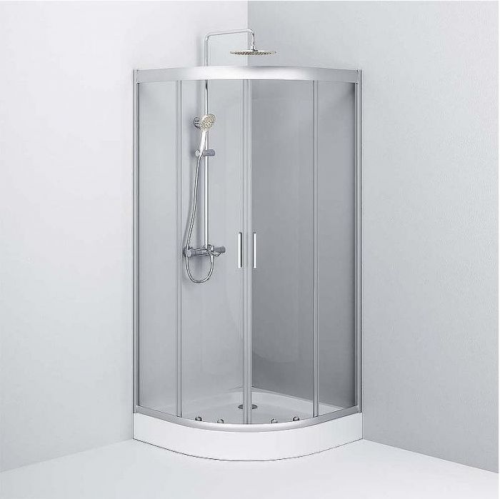 Душевой уголок AM.PM Gem W90G-401-090WT Профиль матовый хром, стекло прозрачное