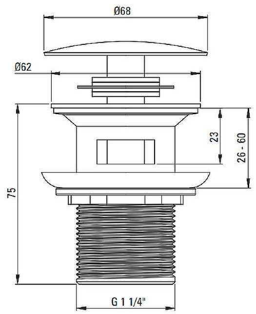 Донный клапан Deante NHC_B10B click-clack Черный матовый
