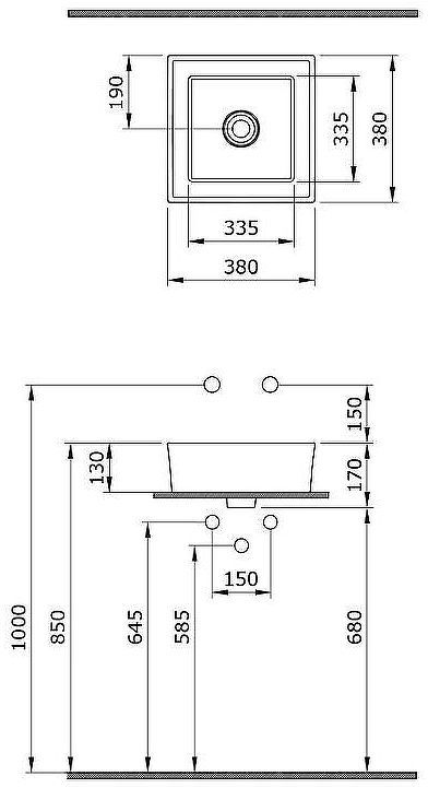 Раковина-чаша Bocchi Vessel 38 1173-004-0125 Черная матовая