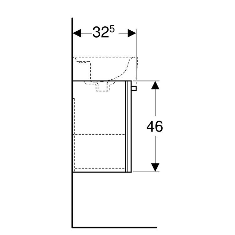 Тумба под раковину Geberit Renova Plan 39x46.3x29.5, белый [879340000]