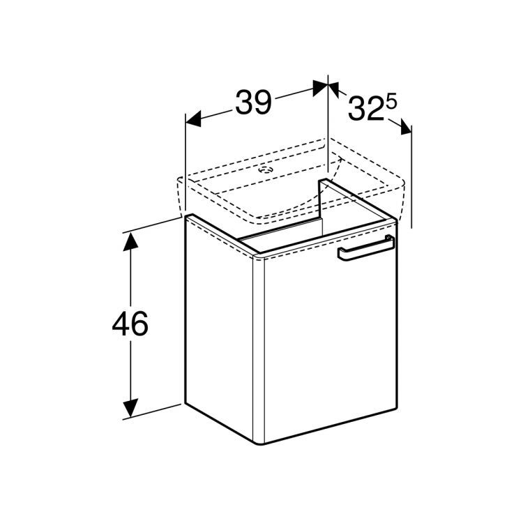 Тумба под раковину Geberit Renova Plan 39x46.3x29.5, белый [879340000]