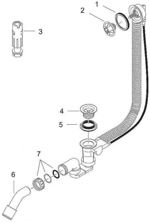 Слив-перелив Hansgrohe Flexaplus 58141180 полуавтомат Белый