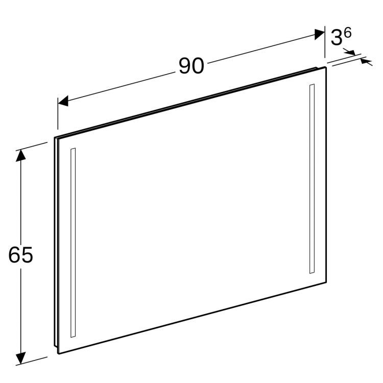 Зеркало Geberit Option с подсветкой 90x65x3.6 [500.589.00.1]