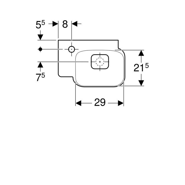 Раковина Geberit myDay с отверстием с левой стороны 40х28 [125440600]