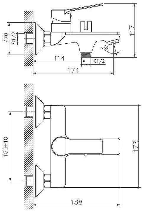Смеситель для ванны Maretti Viola VA22RF572 цвет Хром