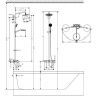 Hansgrohe Croma Душевая система Showerpipe: верхний душ 220 1jet, ручной душ, термостат для ванны, штанга для душа, держатель, излив 186мм, цвет: хром