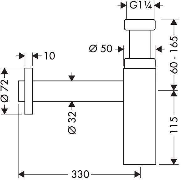 Hansgrohe Flowstar Сифон для раковины, дизайнерский, цвет: белый матовый