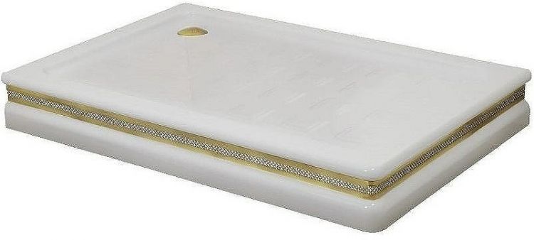 Душевой поддон из стеклокомпозита Migliore 122х82 SX 26996 Белый Золото