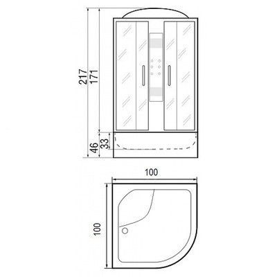 Душевая кабина River Temza 100/46 TH