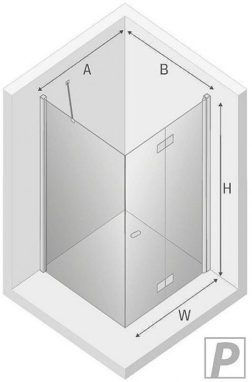 Душевой уголок New Trendy New Soleo Black 80х100 R D-0238A/D-0116B профиль Черный стекло прозрачное
