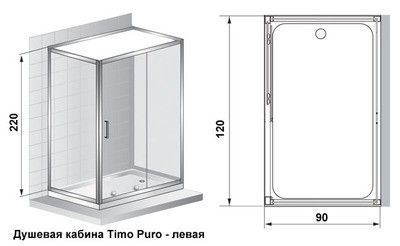 Душевая кабина Timo Puro L Душевая кабина Timo Puro L
