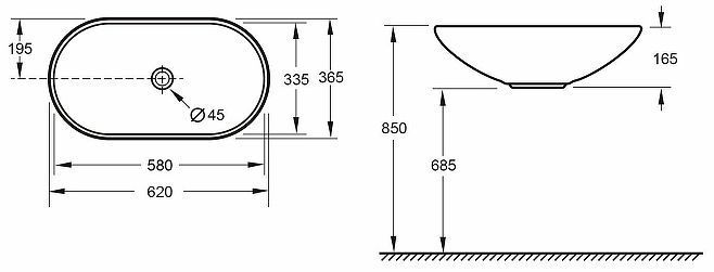 Раковина-чаша Splendy Emotion 62 EM10565T0NW цвет Белый