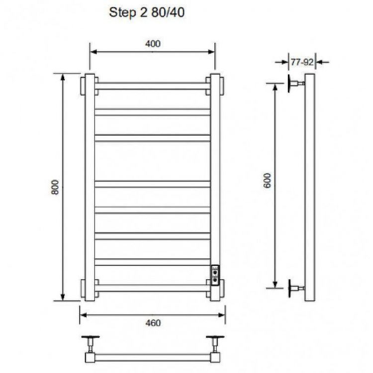 Электрический полотенцесушитель Ника Step-2 80/40 U Белый матовый