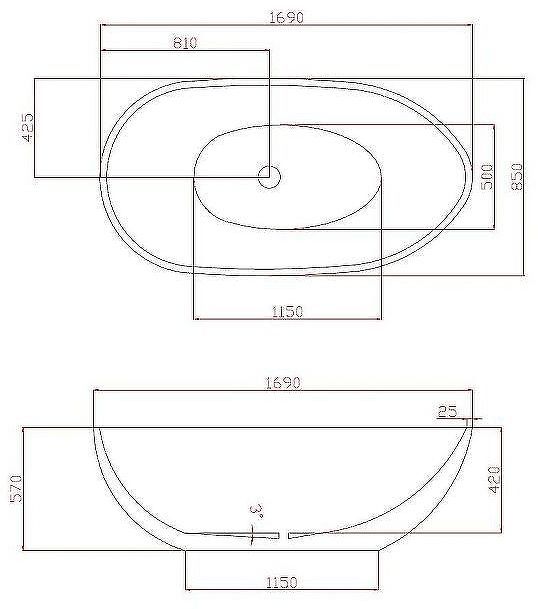 Акриловая ванна Azario Leeds 170x85 LEE17085 без гидромассажа
