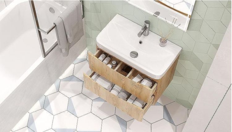 Тумба под раковину Velvex Clay 70 tp.CLA.9595.70.2Y подвесная Дуб верона