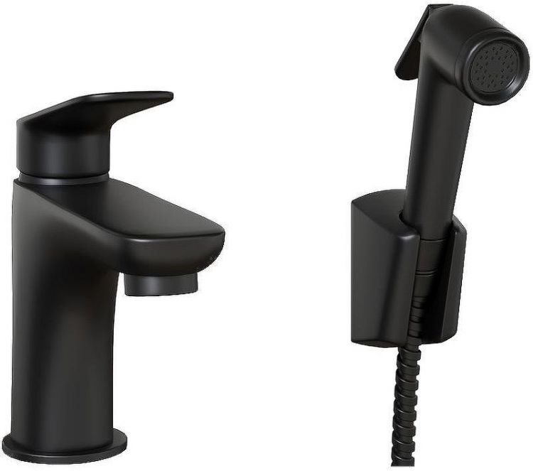 Смеситель для раковины Paini Laguna LAYO205/574 с гигиеническим душем Черный матовый Смеситель для раковины Paini Laguna LAYO205/574 с гигиеническим душем Черный матовый
