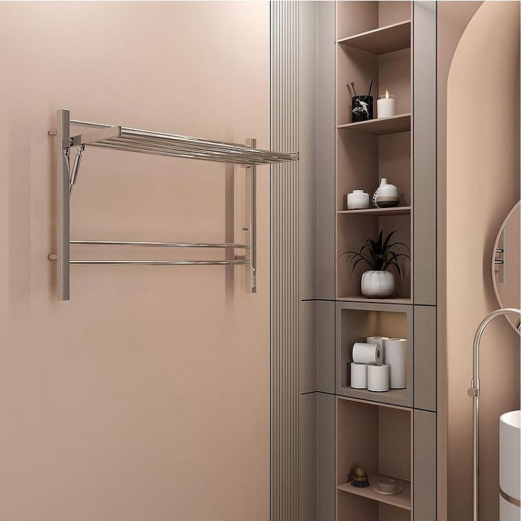 Электрический полотенцесушитель Terminus Горизонт П8 800х600 4670078543530 с полкой цвет Хром