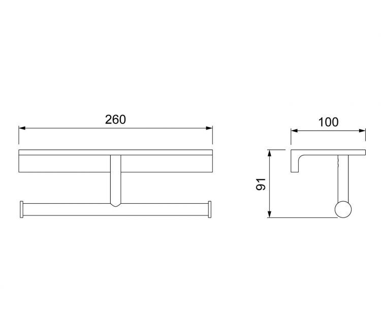 Бумагодержатель двойной с полкой для телефона Timo Selene 12045/03 черный