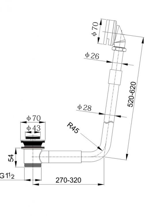 Слив перелив Timo 8006/00 хром