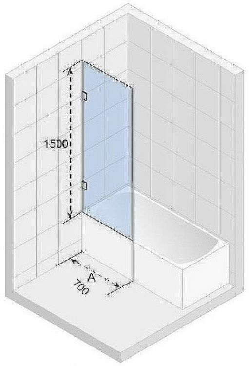 Шторка на ванну Riho VZ Scandic NXT X409 70х150 G001160120 (GX00503C0) профиль Хром стекло прозрачное