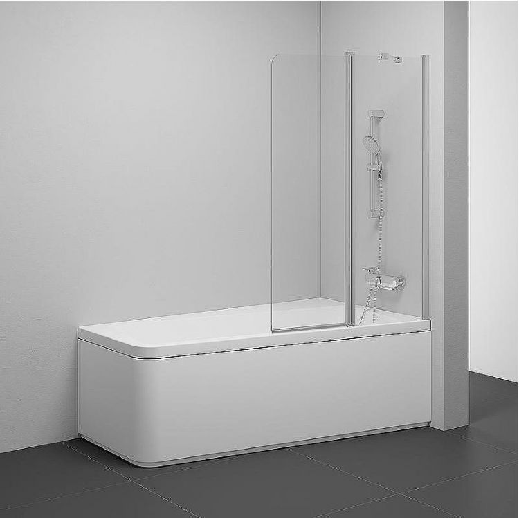 Шторка на ванну Ravak 10° CVS2-100 100х150 R 7QRA0U03Z1 профиль Сатин стекло Transparent