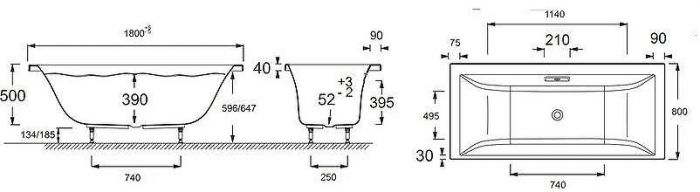 Акриловая ванна Jacob Delafon Evok 180x80 E60269RU-00 без гидромассажа