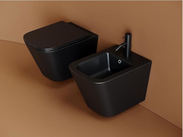 Биде Ceramicanova Union CN4010MB подвесное Черное матовое