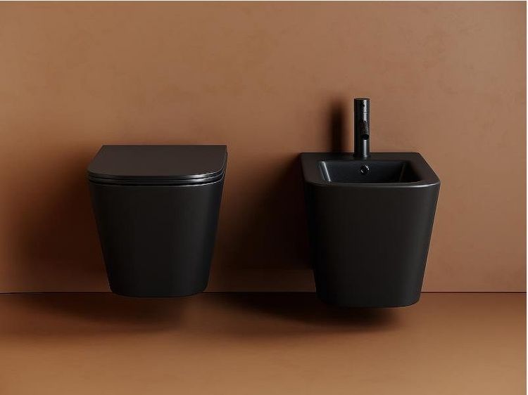 Биде Ceramicanova Union CN4010MB подвесное Черное матовое