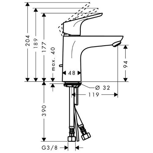 Смеситель для раковины, Hansgrohe Focus 31657000 хром