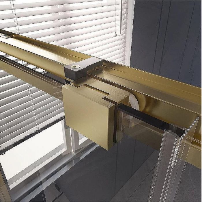 Душевая дверь Veconi Premium Trento PTD-30G 120 PTD30-G-120-01-C4 профиль Брашированное золото стекло прозрачное