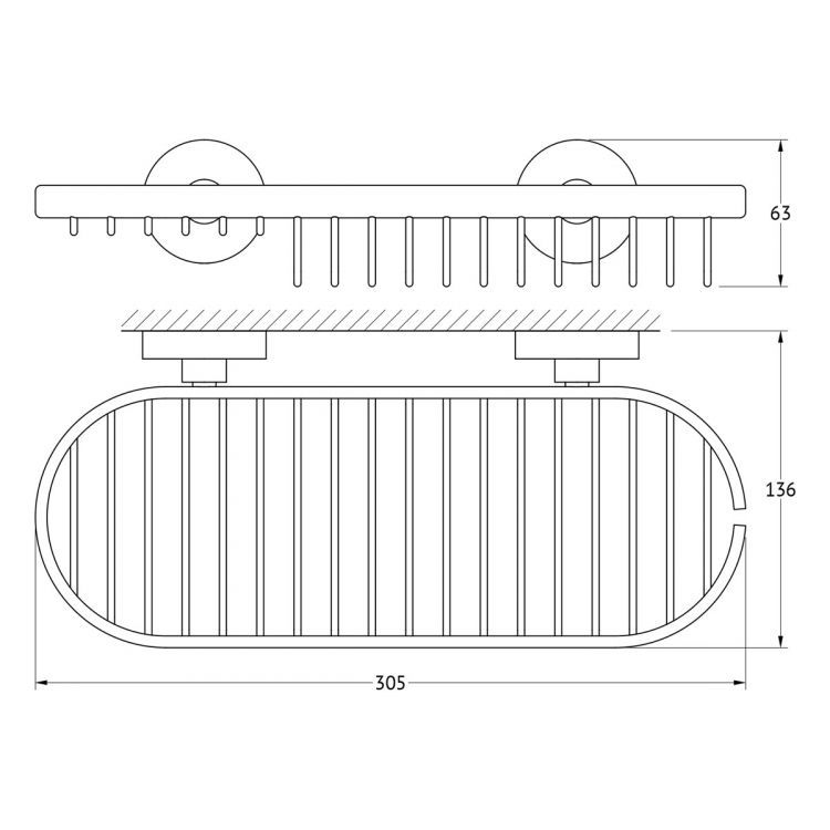 Полочка-решетка с мыльницей 31 см HAR 019