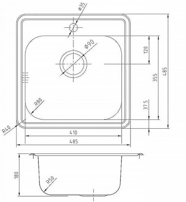 Кухонная мойка Iddis Strit S 48 STR48P0i77S Сталь