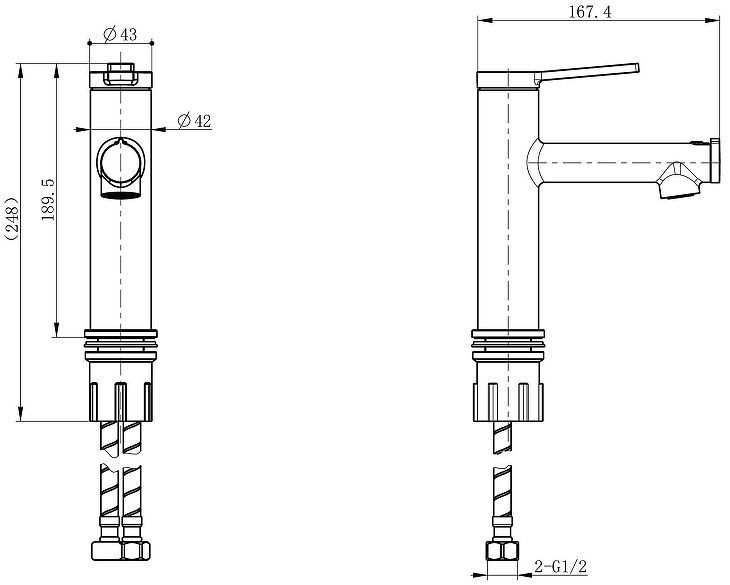 Смеситель для раковины Wonzon & Woghand WW-H1017-MW цвет Белый матовый